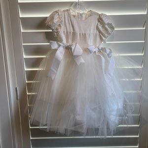 Flower girl / communion white silk dress size 3T